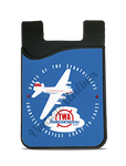 TWA 1940's Route of the Stratoliner Light Blue Bag Sticker Card Caddy
