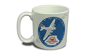 TWA Light Blue Route of the Stratoliners Bag Sticker Coffee Mug