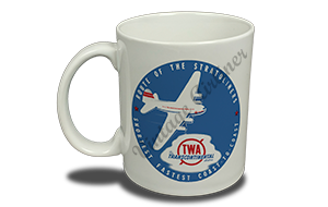 TWA Blue Route of the Stratoliners Bag Sticker  Coffee Mug