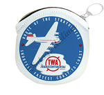 TWA Light Blue Route of the Stratoliners Round Coin Purse