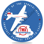 TWA Stratoliner Bag Sticker Round Coaster