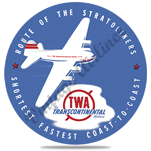 TWA Stratoliner Bag Sticker Round Coaster