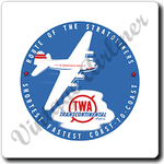 TWA Stratoliner Bag Sticker Square Coaster