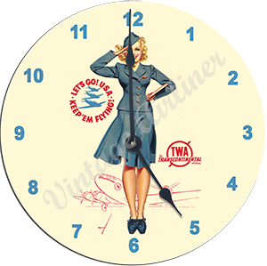TWA Petty Girl Wall Clock