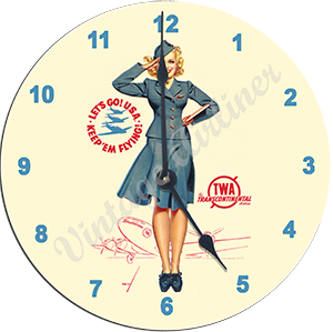 TWA Petty Girl Wall Clock – Airline Employee Shop