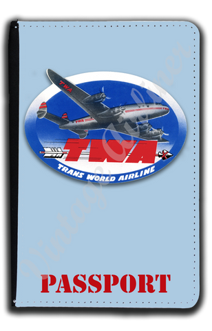 TWA 1950's Blue Connie Passport Case