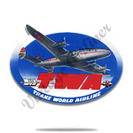TWA Arrow Bag Sticker Round Coaster