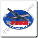 TWA Arrow Bag Sticker Square Coaster