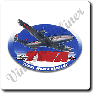 TWA Arrow Bag Sticker Square Coaster