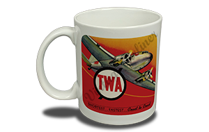 TWA Coast to Coast Bag Sticker  Coffee Mug