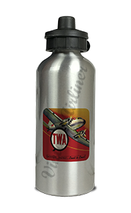 TWA Coast to Coast Bag Sticker Aluminum Water Bottle