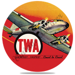 TWA Coast to Coast Sticker Round Coaster