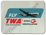 TWA Fly TWA Super G Bag Sticker Glass Cutting Board