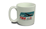 TWA Fly TWA Connie Super G Bag Sticker  Coffee Mug