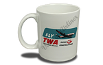 TWA Fly TWA Connie Super G Bag Sticker  Coffee Mug