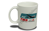 TWA Fly TWA Connie Super G Bag Sticker  Coffee Mug