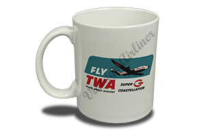 TWA Fly TWA Connie Super G Bag Sticker  Coffee Mug