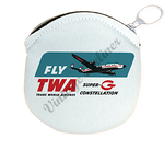 TWA Super G Bag Sticker Round Coin Purse