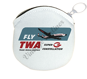 TWA Super G Bag Sticker Round Coin Purse