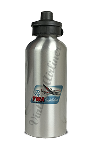 TWA 1940's Constellation Bag Sticker Aluminum Water Bottle
