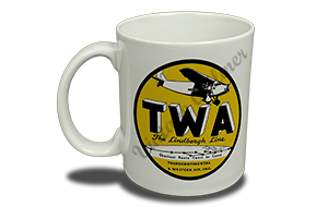 TWA 1930's Fokker F-10 Bag Sticker  Coffee Mug