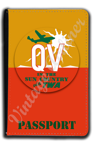 TWA 1950's OV in the Sun Bag Sticker Passport Case