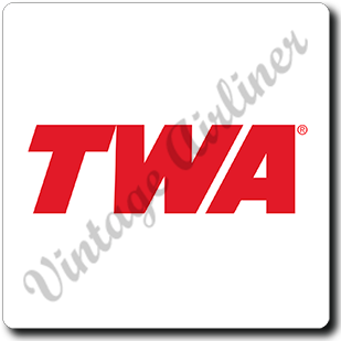 TWA Red Logo Square Coaster