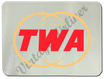 TWA Gold Globe Logo Glass Cutting Board