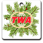 TWA Twin Globe Logo Ornaments