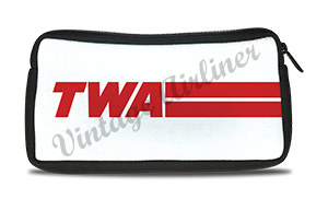 TWA Red Logo with Lines Travel Pouch