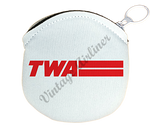 TWA Red Logo with Lines Round Coin Purse