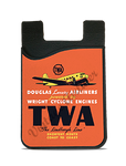 TWA 1930's DC-3 Wright Cyclone Engines Vintage Bag Sticker Card Caddy