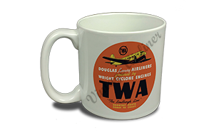 TWA 1930's DC-3 Bag Sticker Coffee Mug