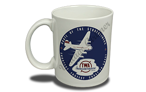 TWA Dark Blue Route of the Stratoliners Bag Sticker  Coffee Mug