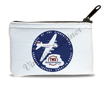 TWA Dark Blue Route of the Stratoliners Bag Sticker Rectangular Coin Purse