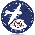 TWA Route of the Stratoliner 1940's Round Coaster