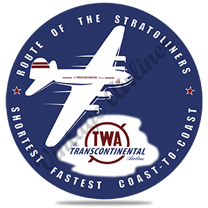 TWA Route of the Stratoliner 1940's Round Coaster