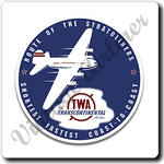 TWA Route of the Stratoliner 1940's Square Coaster