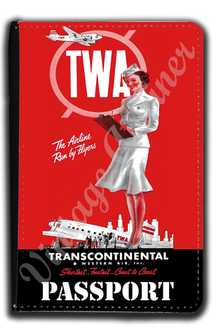 TWA 1940's Stewardess Passport Case