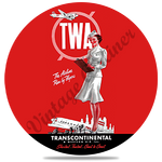 TWA 1940 Stewardess Timetable Cover Round Coaster