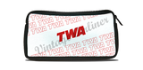 TWA 1980's White Timetable Cover Travel Pouch