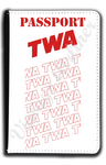TWA 1980's White Timetable Passport Case