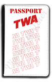 TWA 1980's White Timetable Passport Case