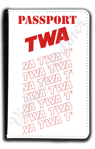 TWA 1980's White Timetable Passport Case
