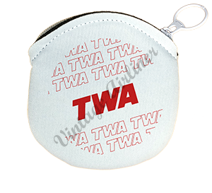 TWA 1980's White Timetable Round Coin Purse