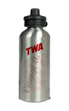 TWA 1970's White Timetable Cover Aluminum Water Bottle