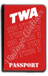 TWA 1980's Red Timetable Passport Case
