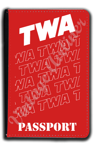TWA 1980's Red Timetable Passport Case