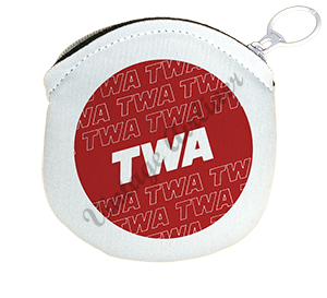 TWA 1980's Red Timetable Round Coin Purse