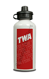 TWA 1970's Red Timetable Cover Aluminum Water Bottle